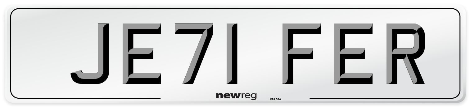 JE71 FER Number Plate from New Reg